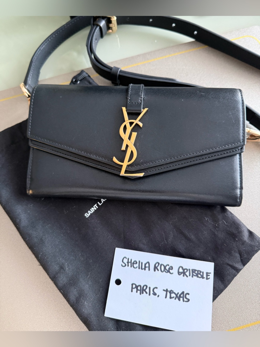 Saint Laurent YSL BLACK WALLET SULPICE LEATHER LONG BIFOLD